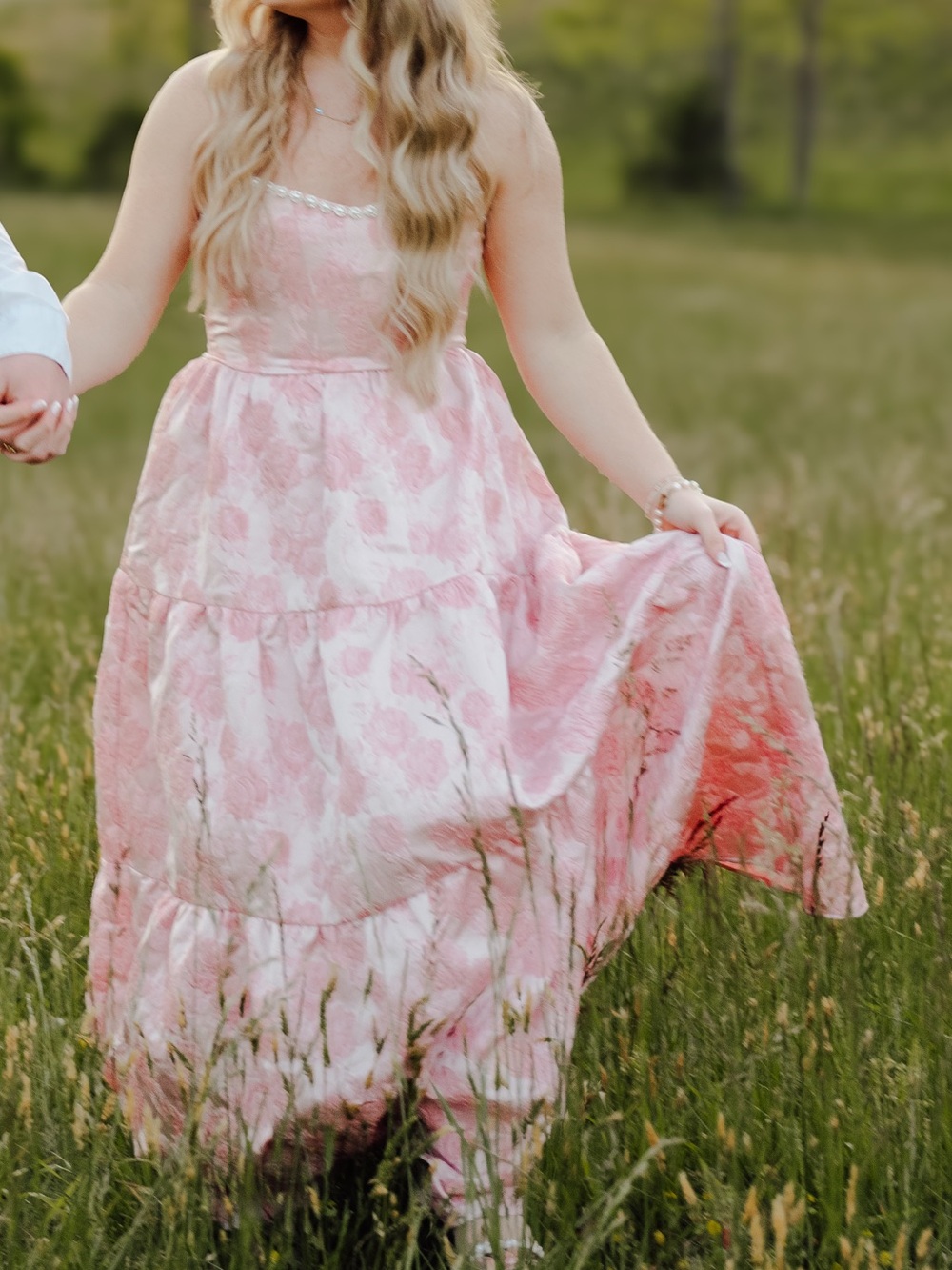Altar'd State Pink Floral Tiered Maxi Skirt - Picture 3 of 4